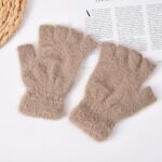 Adult Gloves Autumn/Winter Faux Mink Fur Fingerless Gloves