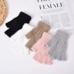Adult Gloves Autumn/Winter Faux Mink Fur Fingerless Gloves