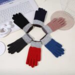 Children’s Gloves Thickened Purl Stitch Color-Block Gloves