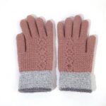 Children’s Gloves Thickened Purl Stitch Color-Block Gloves