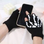 Halloween-themed Glow-in-the-Dark Skull Gloves