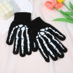 Halloween-themed Halloween Skeleton Knitted Gloves
