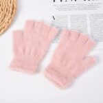 Adult Gloves Autumn/Winter Faux Mink Fur Fingerless Gloves
