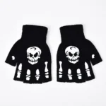 Halloween-themed Glow-in-the-Dark Skull Gloves