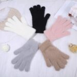 Knitted Gloves Winter Thermal Gloves, Thickened Fleece Lined Touchscreen Gloves