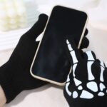 Halloween-themed Halloween Skeleton Knitted Gloves