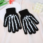 Halloween-themed Halloween Skeleton Knitted Gloves