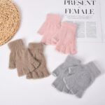 Adult Gloves Autumn/Winter Faux Mink Fur Fingerless Gloves