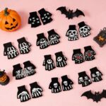 Halloween-themed Glow-in-the-Dark Skull Gloves