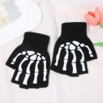 Halloween-themed Halloween Skull Fingerless Gloves