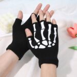 Halloween-themed Halloween Skull Fingerless Gloves